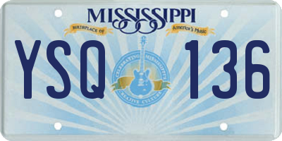 MS license plate YSQ136