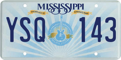 MS license plate YSQ143