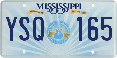 MS license plate YSQ165