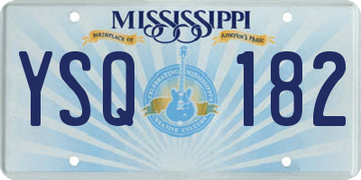 MS license plate YSQ182