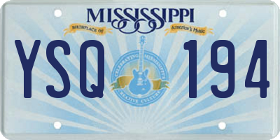 MS license plate YSQ194