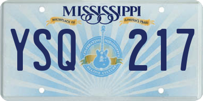 MS license plate YSQ217