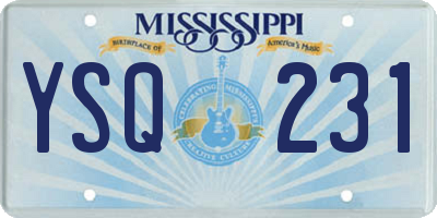 MS license plate YSQ231