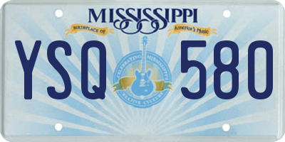 MS license plate YSQ580