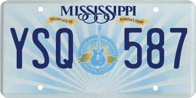 MS license plate YSQ587