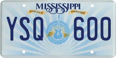 MS license plate YSQ600