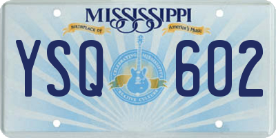 MS license plate YSQ602