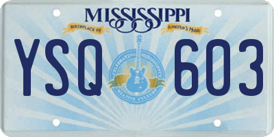 MS license plate YSQ603