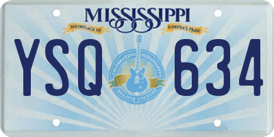 MS license plate YSQ634