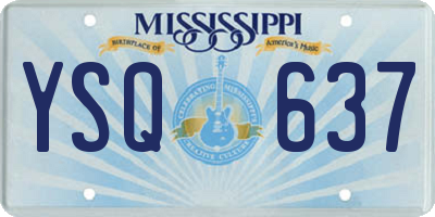MS license plate YSQ637