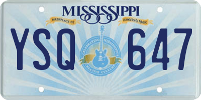 MS license plate YSQ647