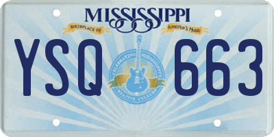 MS license plate YSQ663