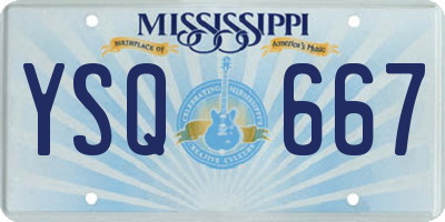 MS license plate YSQ667