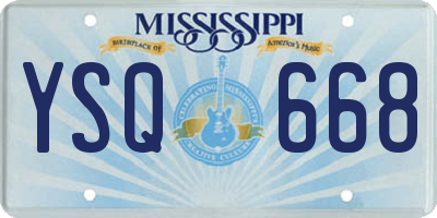 MS license plate YSQ668