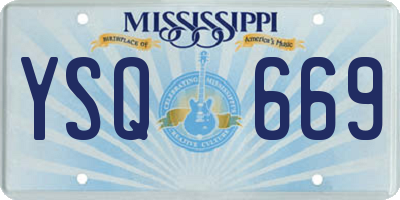 MS license plate YSQ669
