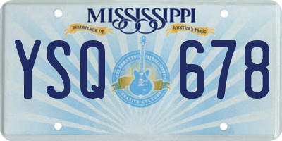 MS license plate YSQ678