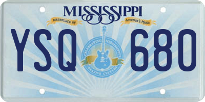 MS license plate YSQ680