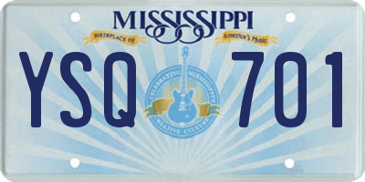 MS license plate YSQ701