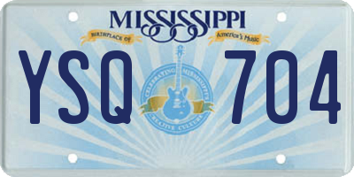 MS license plate YSQ704