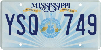 MS license plate YSQ749