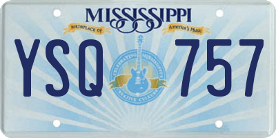 MS license plate YSQ757