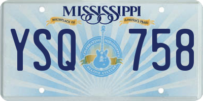 MS license plate YSQ758