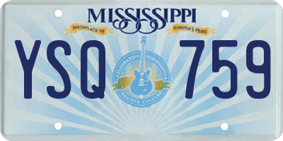 MS license plate YSQ759