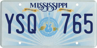 MS license plate YSQ765