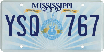 MS license plate YSQ767