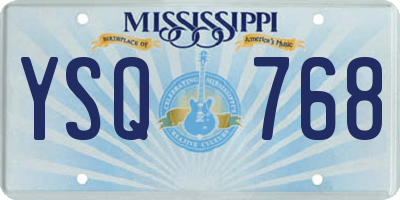 MS license plate YSQ768