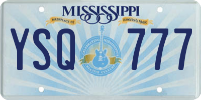 MS license plate YSQ777