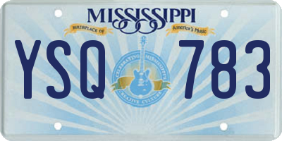 MS license plate YSQ783