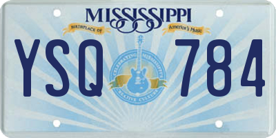 MS license plate YSQ784
