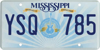 MS license plate YSQ785