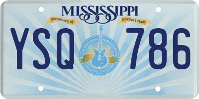 MS license plate YSQ786