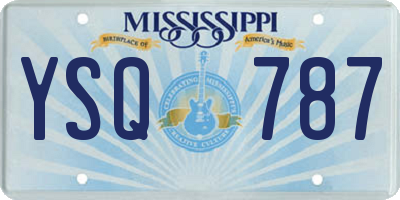 MS license plate YSQ787