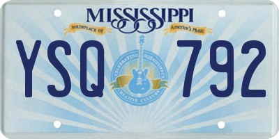 MS license plate YSQ792