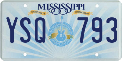 MS license plate YSQ793