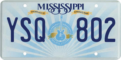 MS license plate YSQ802