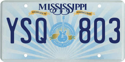 MS license plate YSQ803