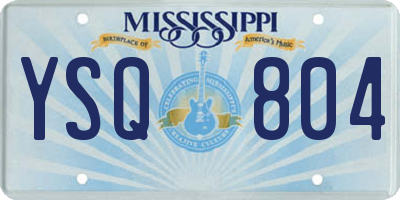 MS license plate YSQ804