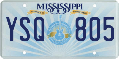 MS license plate YSQ805