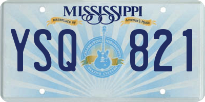 MS license plate YSQ821