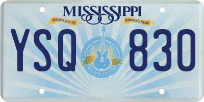 MS license plate YSQ830