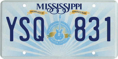 MS license plate YSQ831