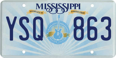 MS license plate YSQ863
