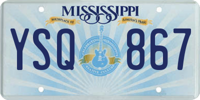 MS license plate YSQ867