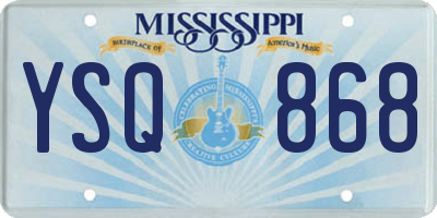 MS license plate YSQ868