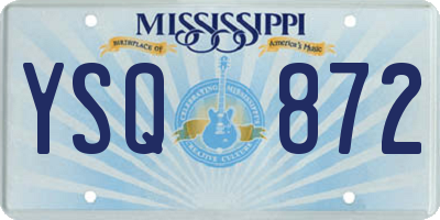 MS license plate YSQ872