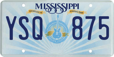MS license plate YSQ875